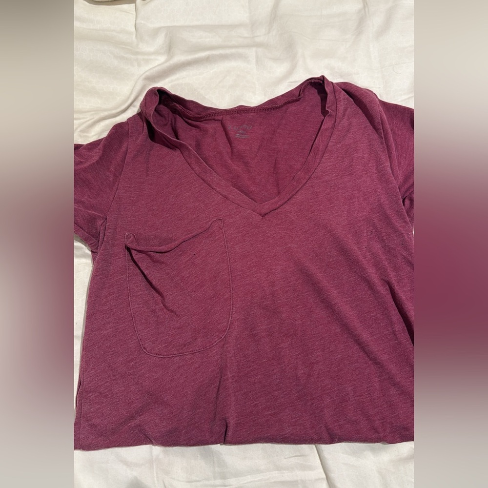 Z Supply Berry V-Neck Tee with Pocket